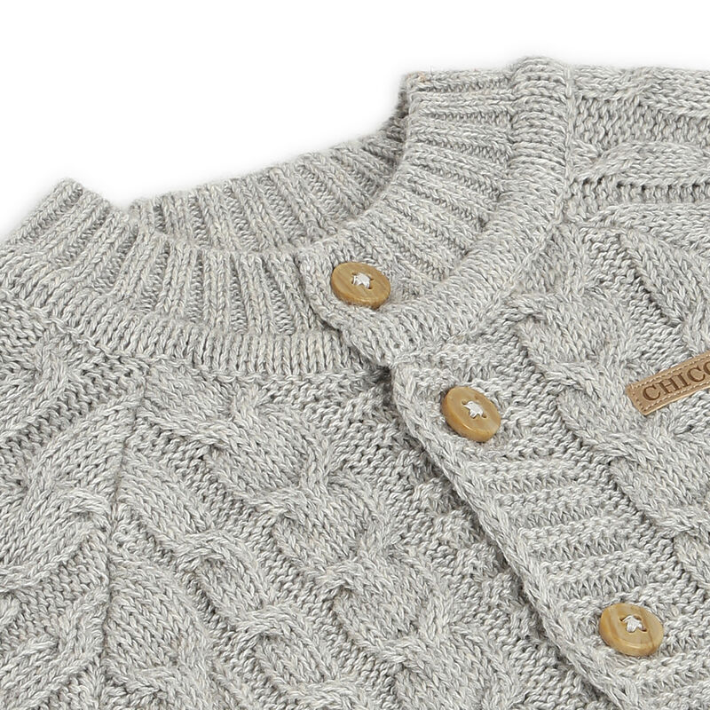 Boys Medium Grey Solid Cardigan image number 2